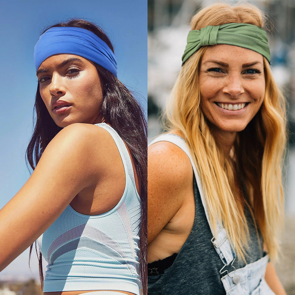 Wide Headbands For Women Non Slip Soft Elastic Hair Bands Yoga Running Sports Workout Gym Head Wraps Turbans Bandana