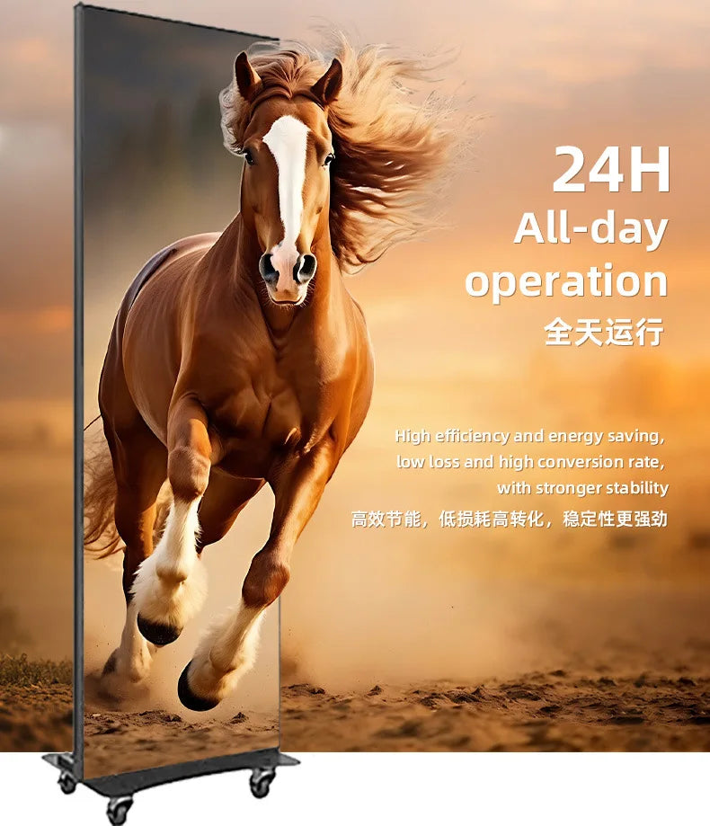 LED Display Poster Screen, Indoor Vertical Advertising Screen, Movable Folding, Exhibition Promotion