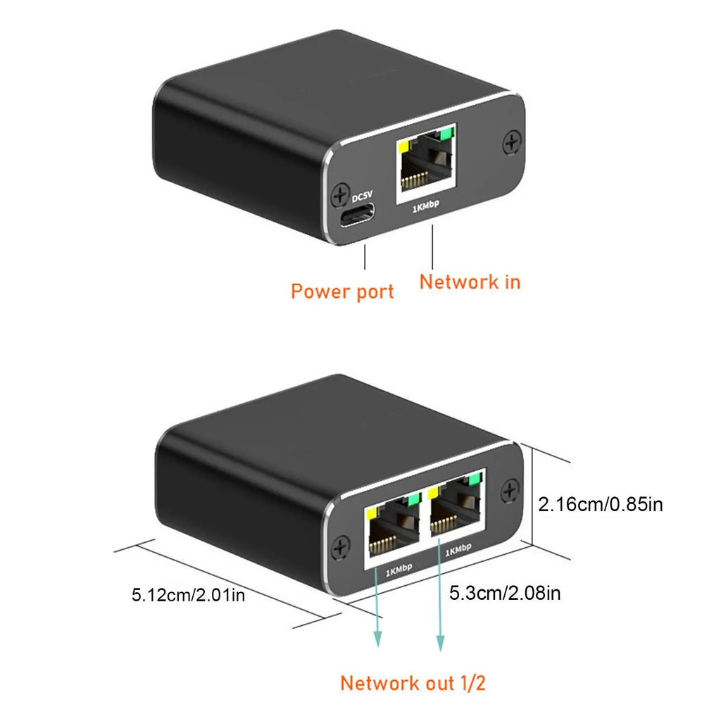 1000Mbps Ethernet Splitter Network Adapter RJ45 1X2 1X3 1X4 LAN Extender for PC Computer Router Switch Works At The Same Time