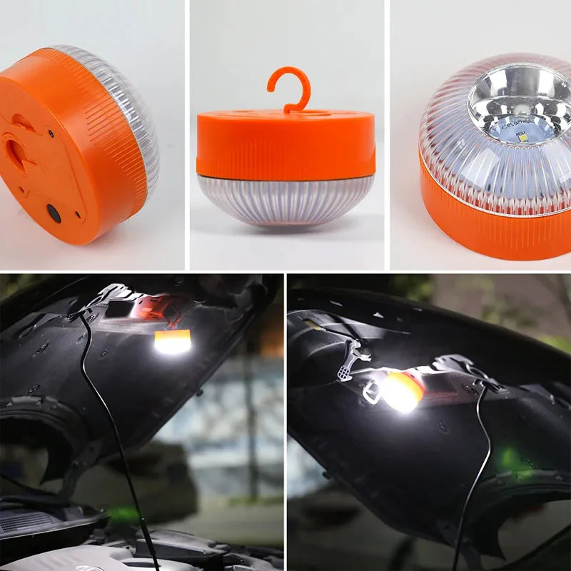 Led Car Emergency Beacon Light V16 Magnetic Induction Strobe Flashing Warning Light Road Accident Lamp Beacon Safety Accessory