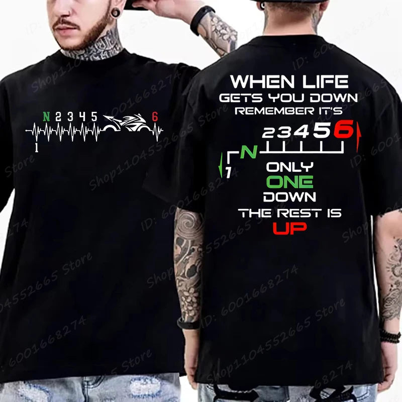 1N23456 Motorcycle Speed Graphic Print T-Shirts Summer Men's T Shirt Clothing Streetwear Short Sleeve Funny Motorcycle Shirts