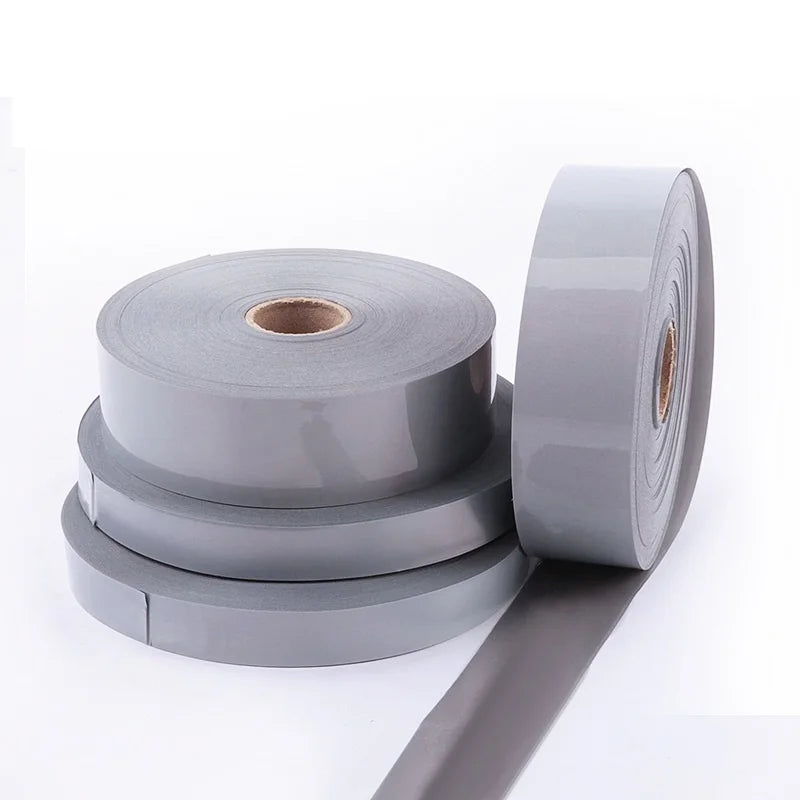 2.5cm/5cm/10cm DIY HTP Reflective Heat Transfer Vinyl Grey Strip Night Fluorescent Protective Warning Self-adhesive Tape