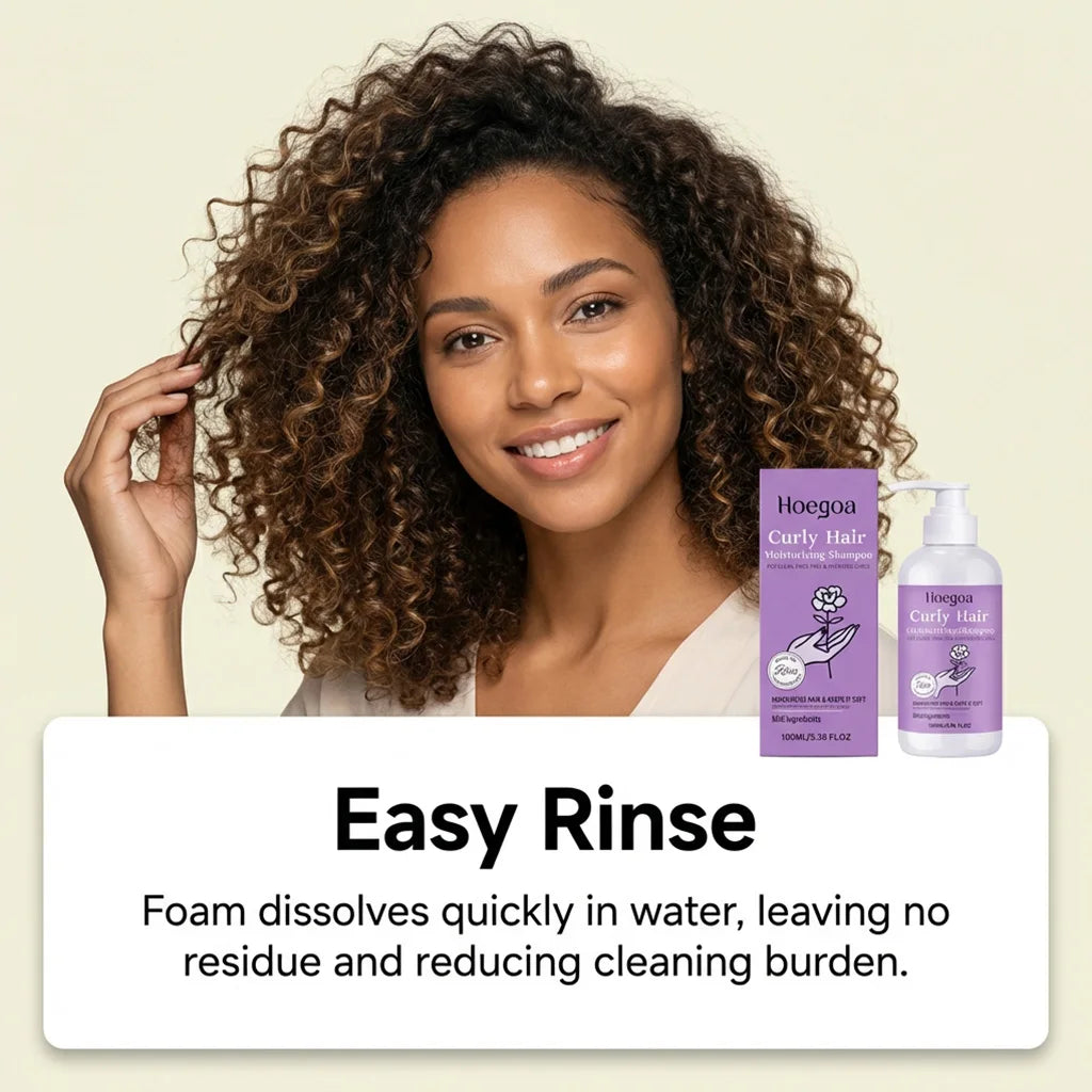 Moisturizing Shampoo for Curly Hair - Hydrates and Nourishes Curly Hair, Daily Care, Gentle Scalp Cleansing