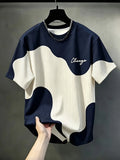 Summer Men's Round-neck T-shirt with 3D Print Colorful Design Breathable Lightweight Casual Fashionable Streetwear Clothing