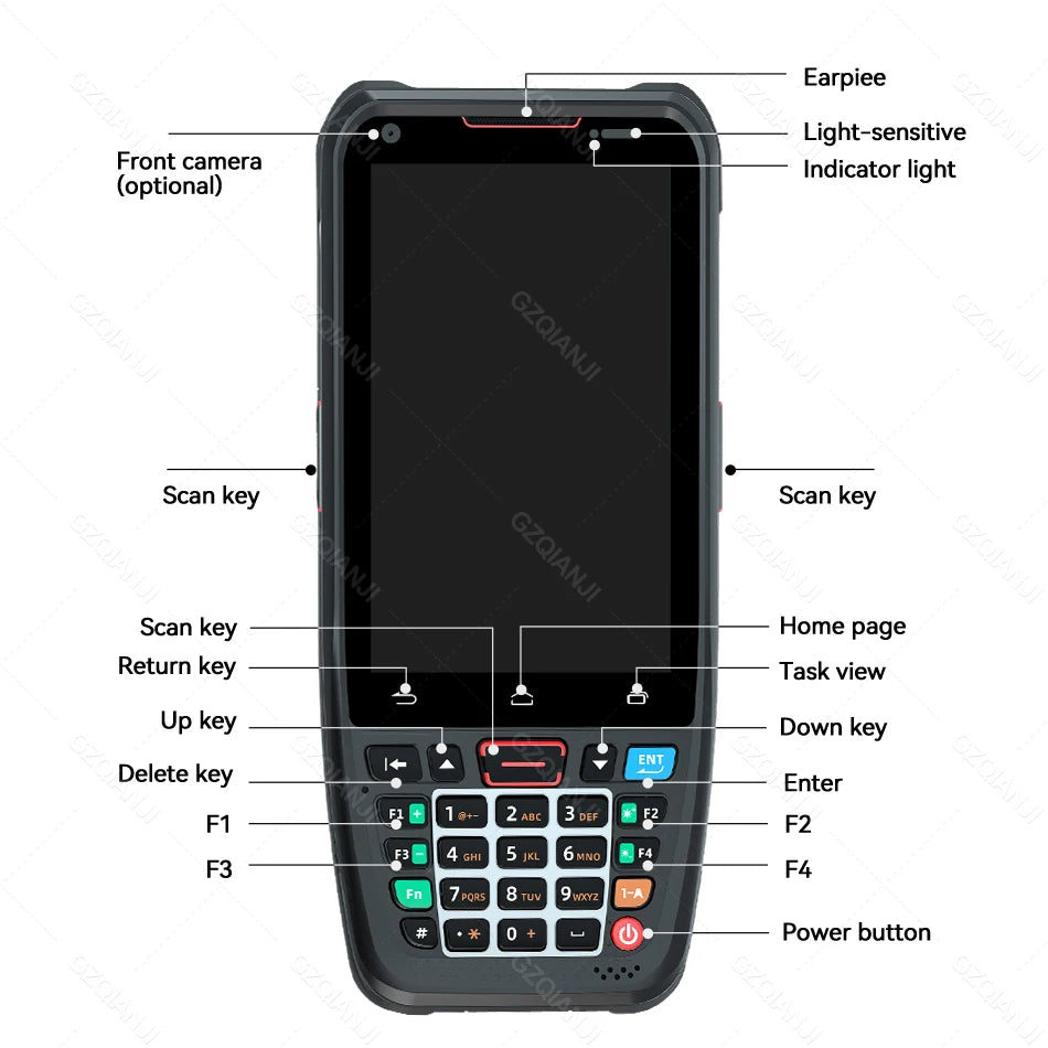 Android 10 PDA Handheld Terminal 2D Barcode Scanner 4G Data Collector NFC Cradle Charger Optional Logistics Warehousing Device