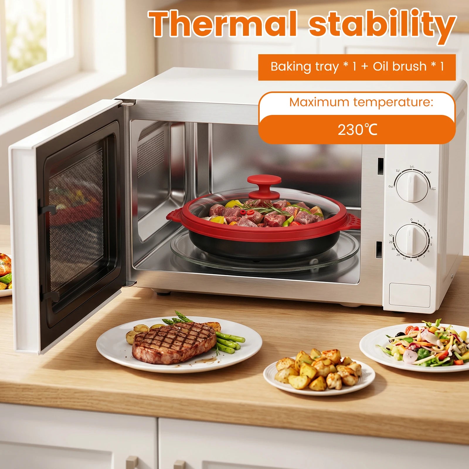 Microwave Grill Pan Non Stick Microwave Grilling Pan with Lids Large Capacity Microwaves Frying Pans for Cooking Kitchen Gadgets