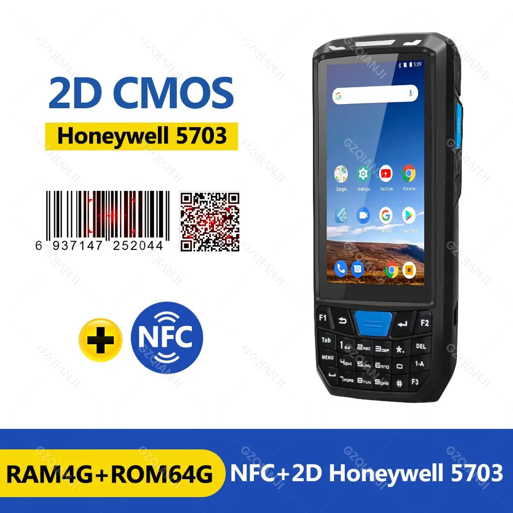 PDA Android Handheld Terminal Honeywell Barcode Scanner 1D 2D QR Portable Data Collector Terminal Device with WIFI 4G NFC