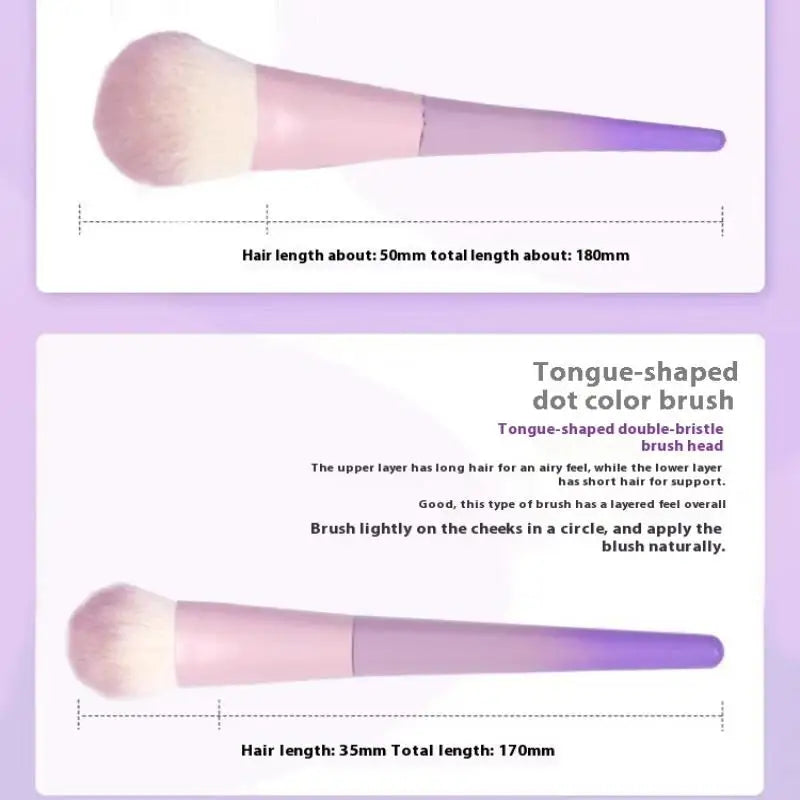 10 Pcs Purple Makeup Brush Set, Loose Powder Brush, Eye Shadow Brush, Full Set Of Beauty Tools Concealer Brush