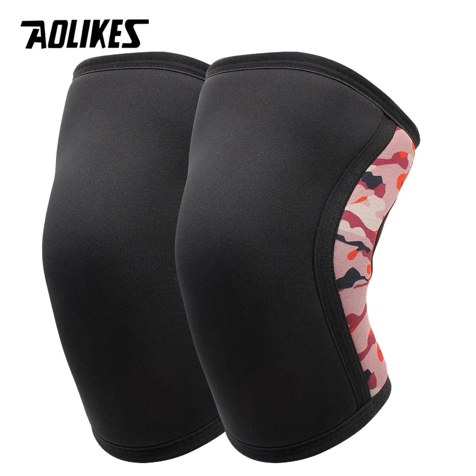 AOLIKES 7mm Compression Knee Sleeves for Weightlifting Support, Powerlifting Strength, Heavy Squats, Cross Training, Gym Fitness