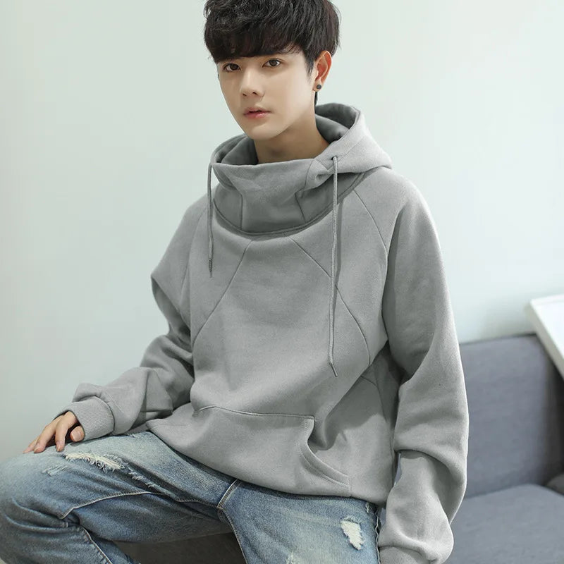 Korean Loose Turtleneck Men's Hooded 2025 New Spring and Autumn Trendy Velvet Jacket