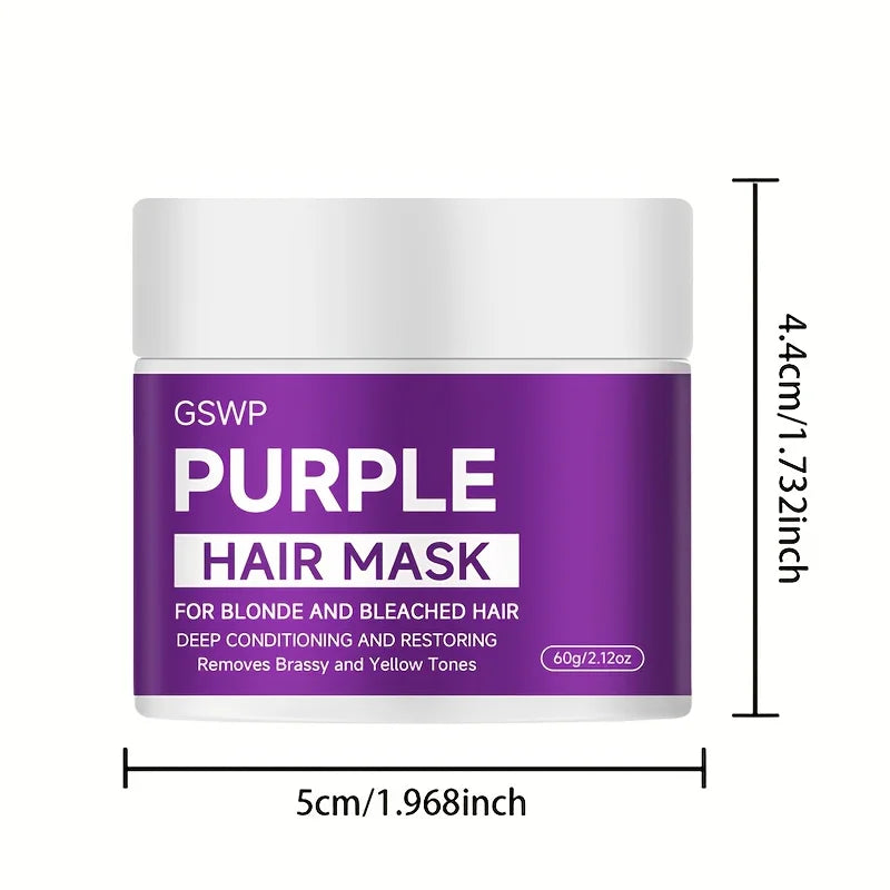 GSWP Purple Hair Mask Anti-Brassiness Shampoo,Deeply Condition, Detangles, Hydrates And Moisturizes,Smooth Hair Care.60/120g