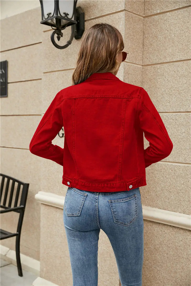 2025 Fashion Slim Fit Lapel Denim Jacket Europe and America