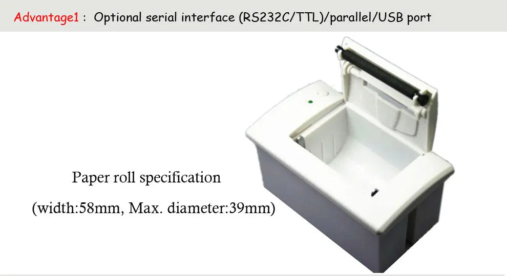 HSPOS QR71 58mm Embedded Thermal Receipt Printer 100mm/s RS232 USB Low Noise DC5-12V GB18030 for Kiosk Vending Machine POS Cash