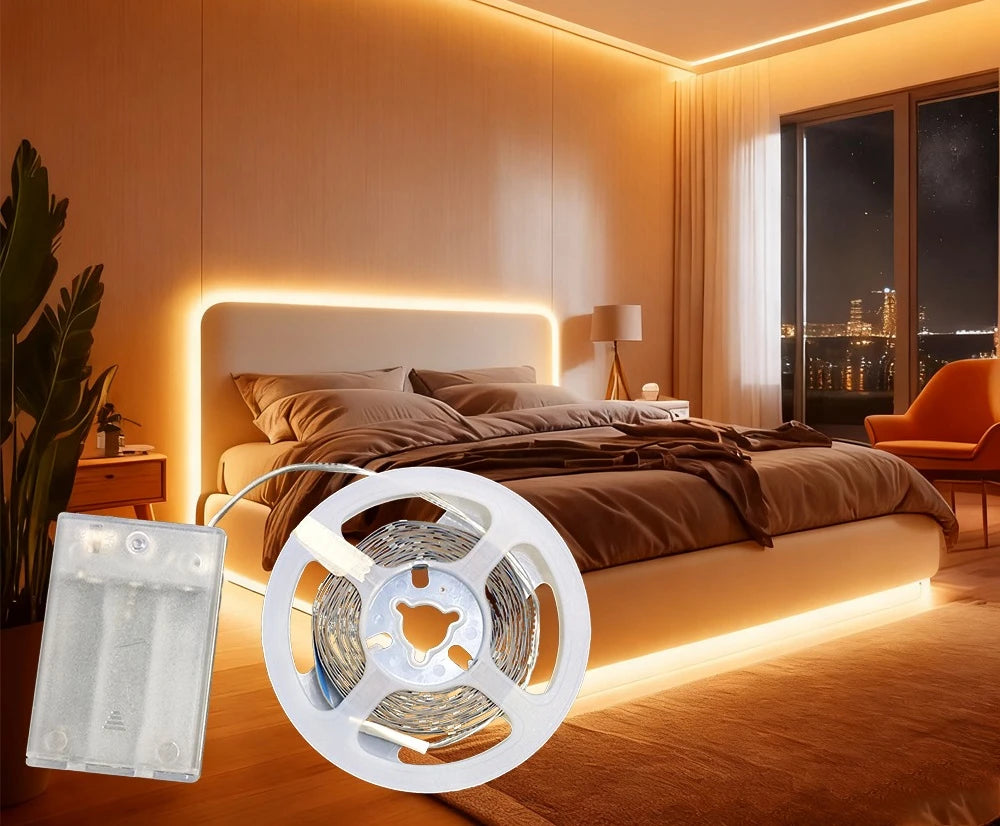5V USB LED Strip Lights with Battery Box 1m‑10m High Brightness for Bedroom Kitchen Stairs Party