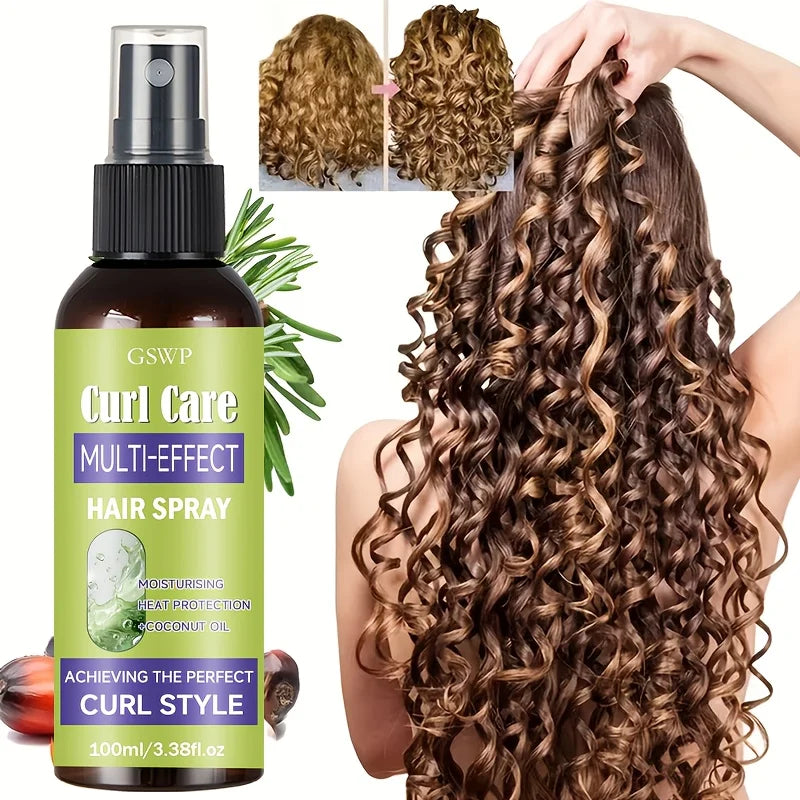GSWP Curl Treatment Spray Deeply Moisturizes Hair, Smooths Frizz, and Is Suitable for Dry, Damaged, Burned Hair.100ml