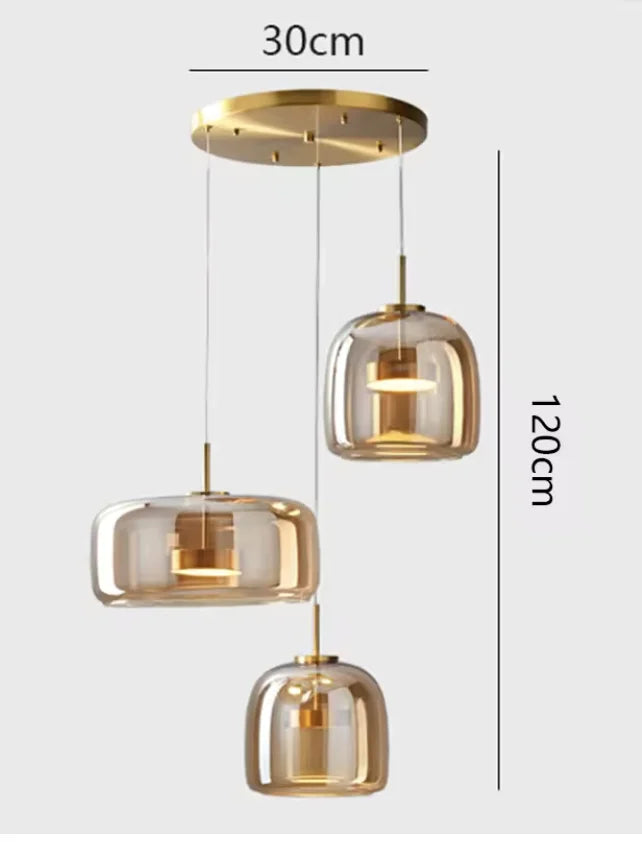 Modern Led Glass Pendant Light for Island Restaurant Hanging Lamp Decoration Ceiling Chandeliers Modern Home Decoration