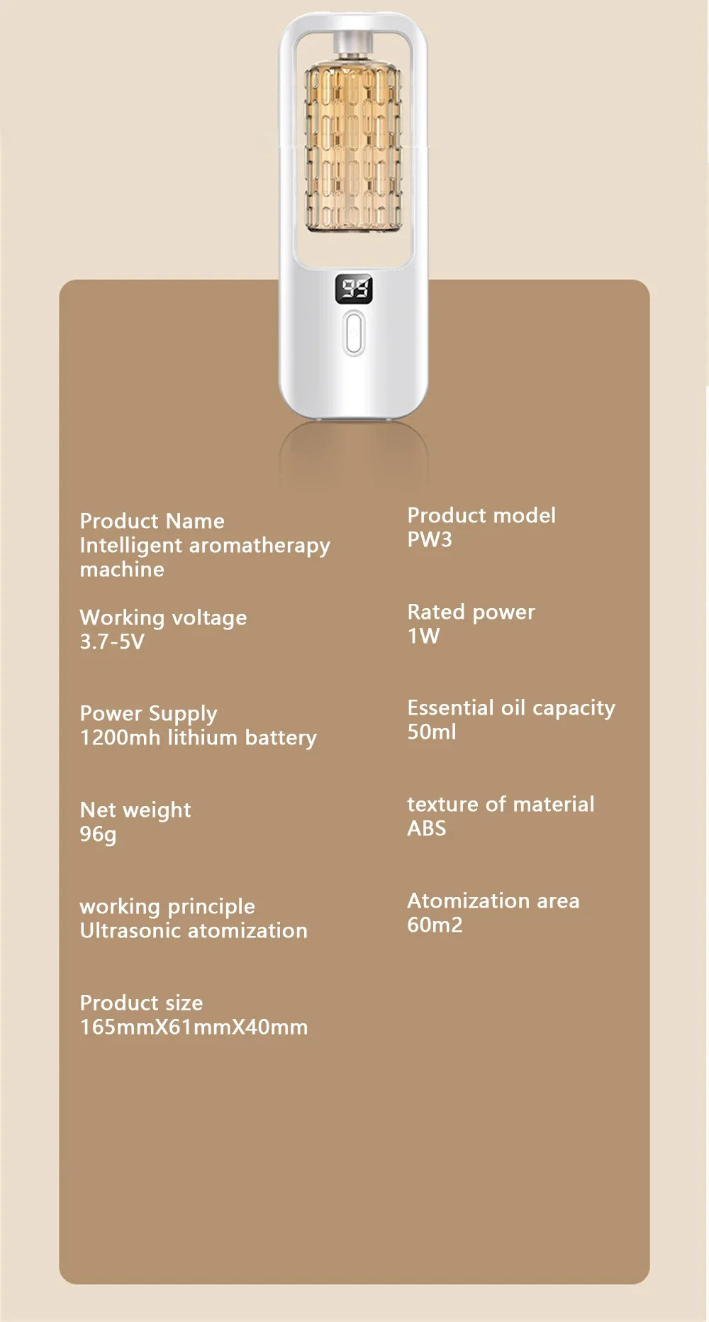 50ml Wall Mounted Aroma Diffuser Essential Oils Diffuser with Time Setting Air Purifying Fragrance Diffusing For Bedroom Toilet