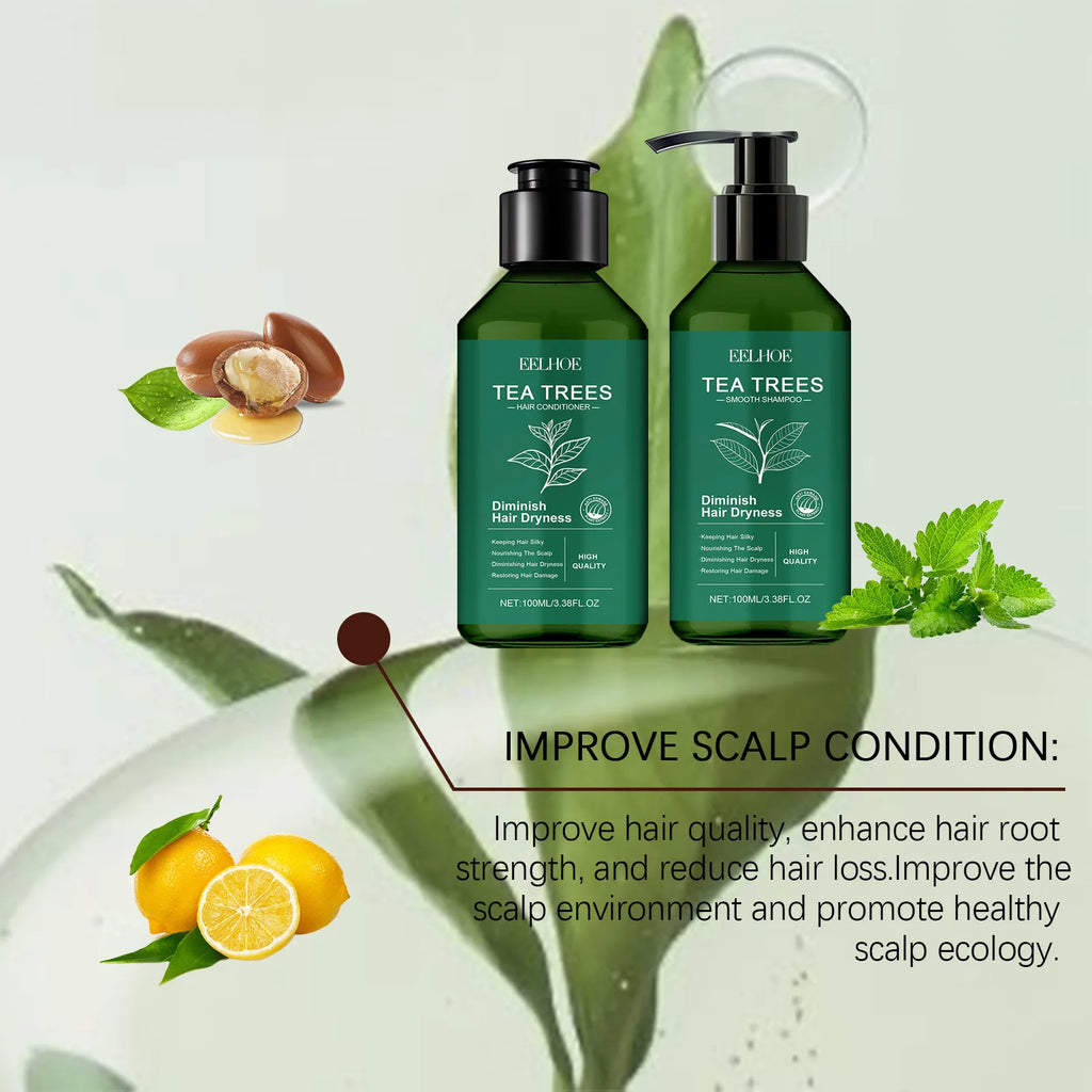Shampoo Hair Conditioner Set Deep Cleaning Moisturizing Nourishing Repair Damaged Dry Oil Control Shampoos Tea Tree Hair Care