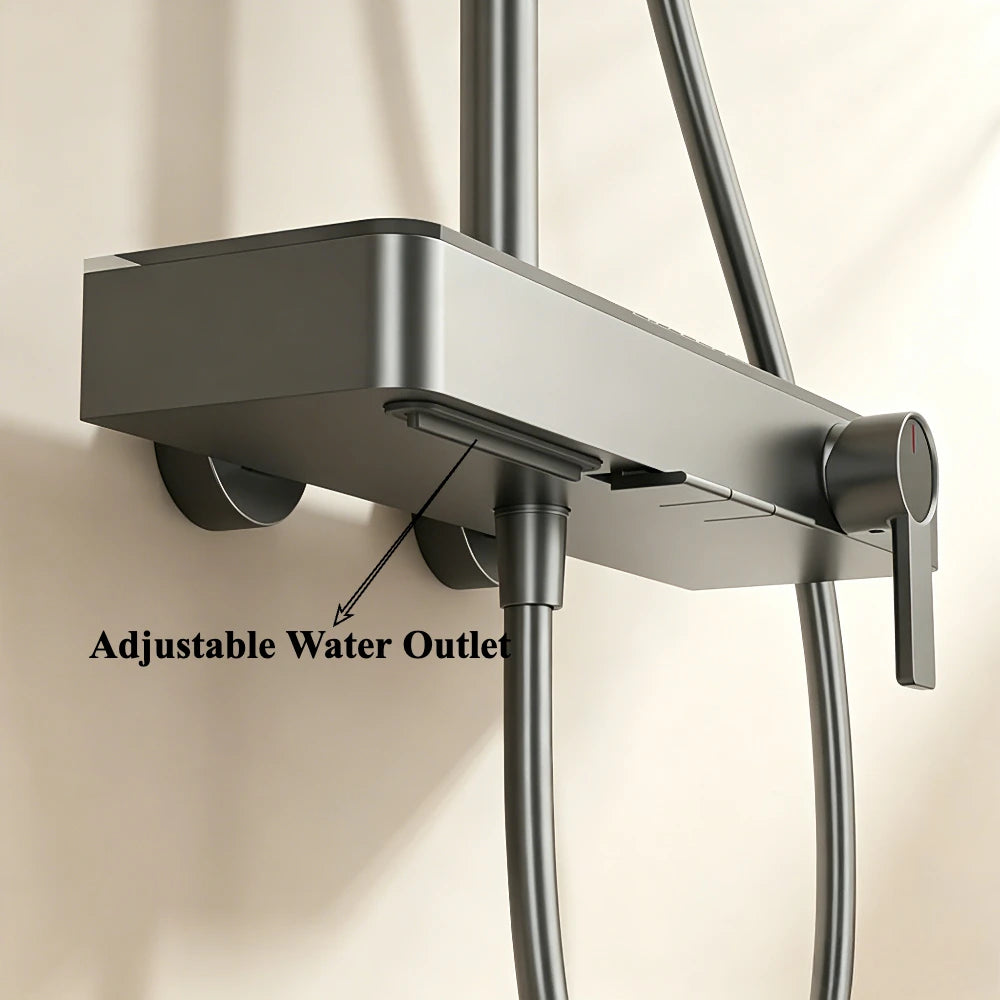 3-way Rainlfall Showers System Set Wall Mounted Bathroom Shower Faucet Set Brass Shower Mixer Crane with Hand Shower Set