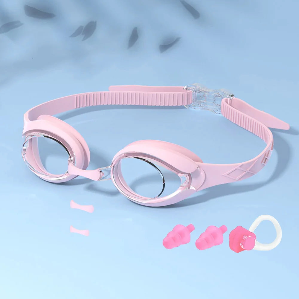 Kids Swimming Goggles Waterproof Swim Eyewear Glasses Anti-fog&Leak Girls Boys Youth Quick Adjustable Strap Age 3-14 Years Old