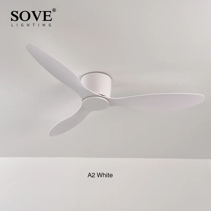 SOVE Ceiling Fan White Low Floor Ultra Thin 17cm DC Ceiling Fan With Remote Control Simple Ceiling Fans Without Light 220V