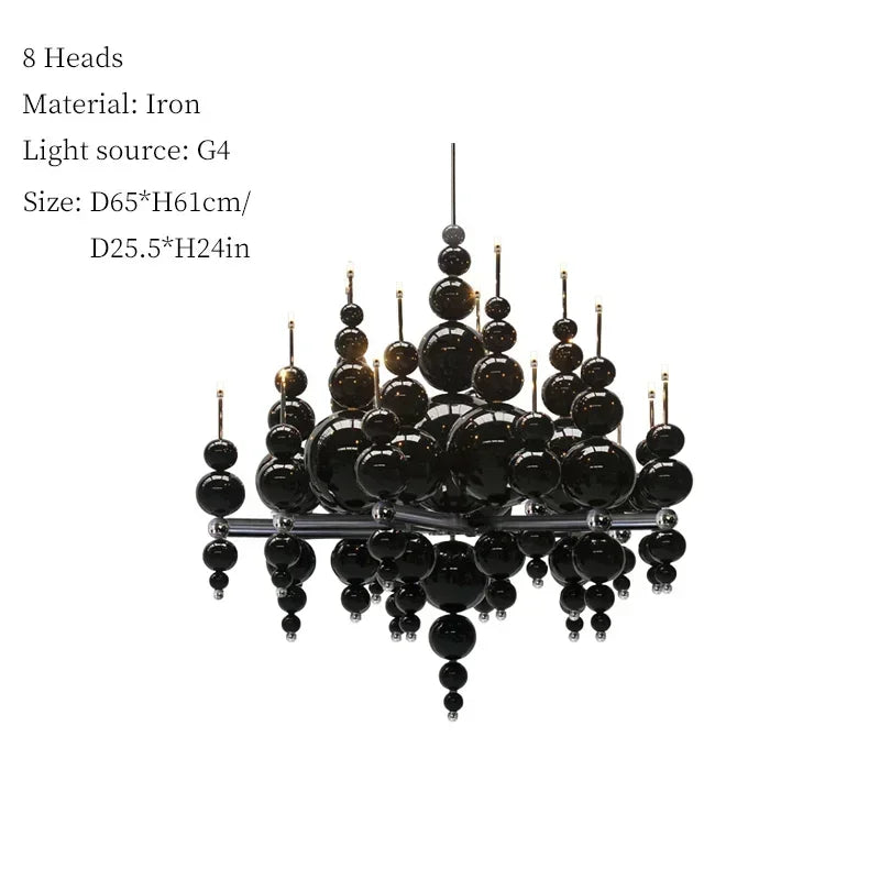 Luxury Living Room Black Chandelier Designer Tears From Moon Chandelier For Ceiling Restaurant Large Dining Table Hanging Lamp