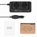 200W vehicle inverter, converting 12V DC to 220V AC, featuring two power sockets and four QC3.0 35W USB ports.