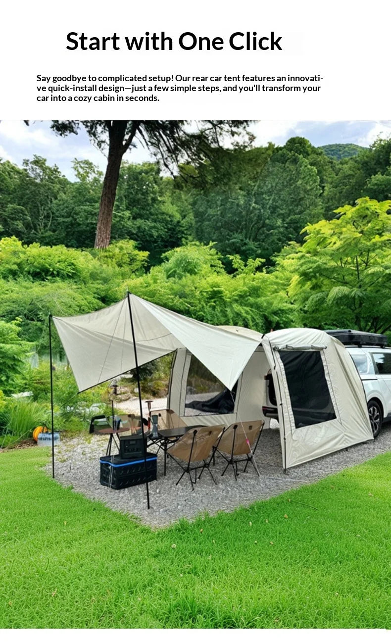 Lohascamping Car box docking tent  Portable Waterproof SUV Tail Tent 3-4 people Dome tent Sunshade Tunnel style tent,Large tent,