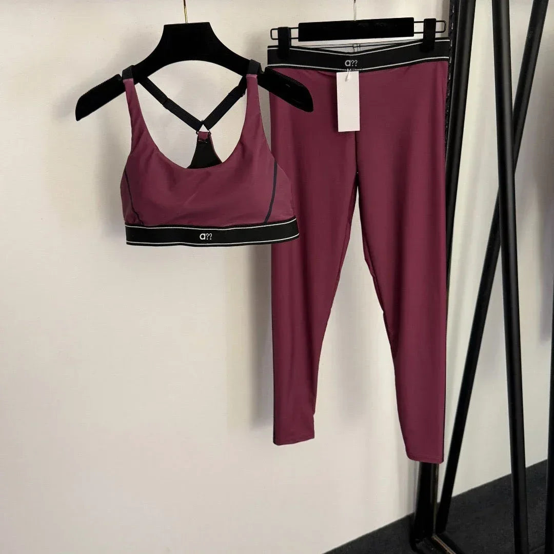 2026 Summer New Yoga Sports Suit Sling Vest Elastic Small Foot Leggings