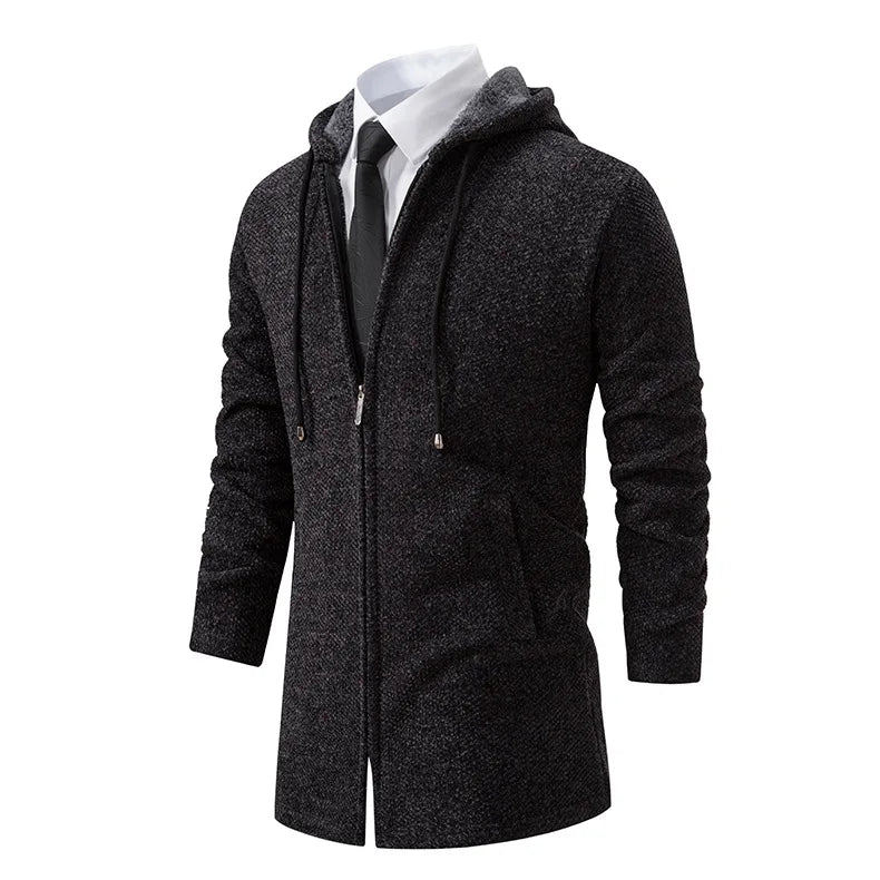 Men's Knitted Cardigan Casual Hooded Coat Slim Fit Autumn and Winter New Sweater Coat Men's Sweater