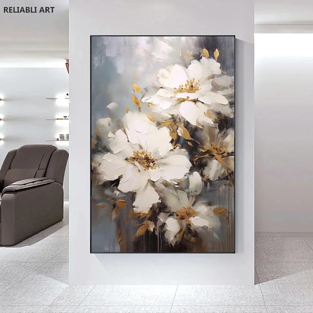 Modern Light Luxury Living Room Decor, Abstract Flower Art Posters,Home Decoration, Prints Canvas Wall Picture,Unframed