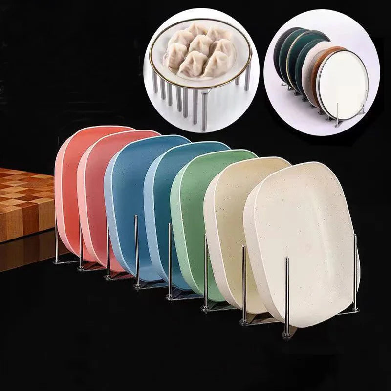 Stainless Steel Bowl Dish Organizer Pot Lid Rack Pan Retractable Foldable Plate Holder Shelf Tableware Storage Kitchen Gadgets