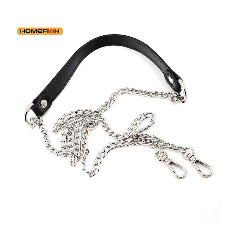 120CM Replacement Metal Bag Chain Strap, PU Leather Shoulder Strap For DIY Handbag Crossbody Bag Accessories