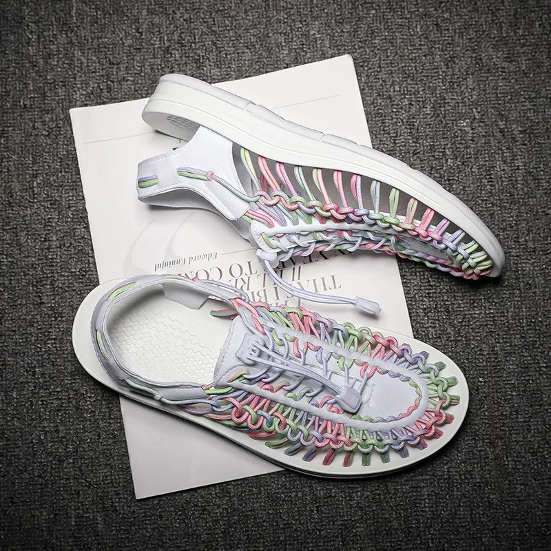 Summer Comfortable Women Sandals New Slippers Fashion Beach Sandals Breathable Flat Casual Sandals Non-slip Couples Sandals