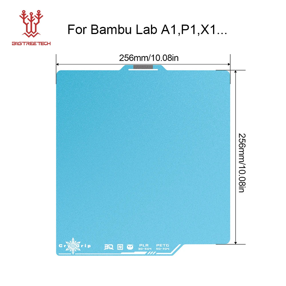 BIQU Panda Build Plate CryoGrip Pro Coating No Clog Spring Steel Double-sided for BambuLab Voron Kobra Adventurer 5M 3D Printer