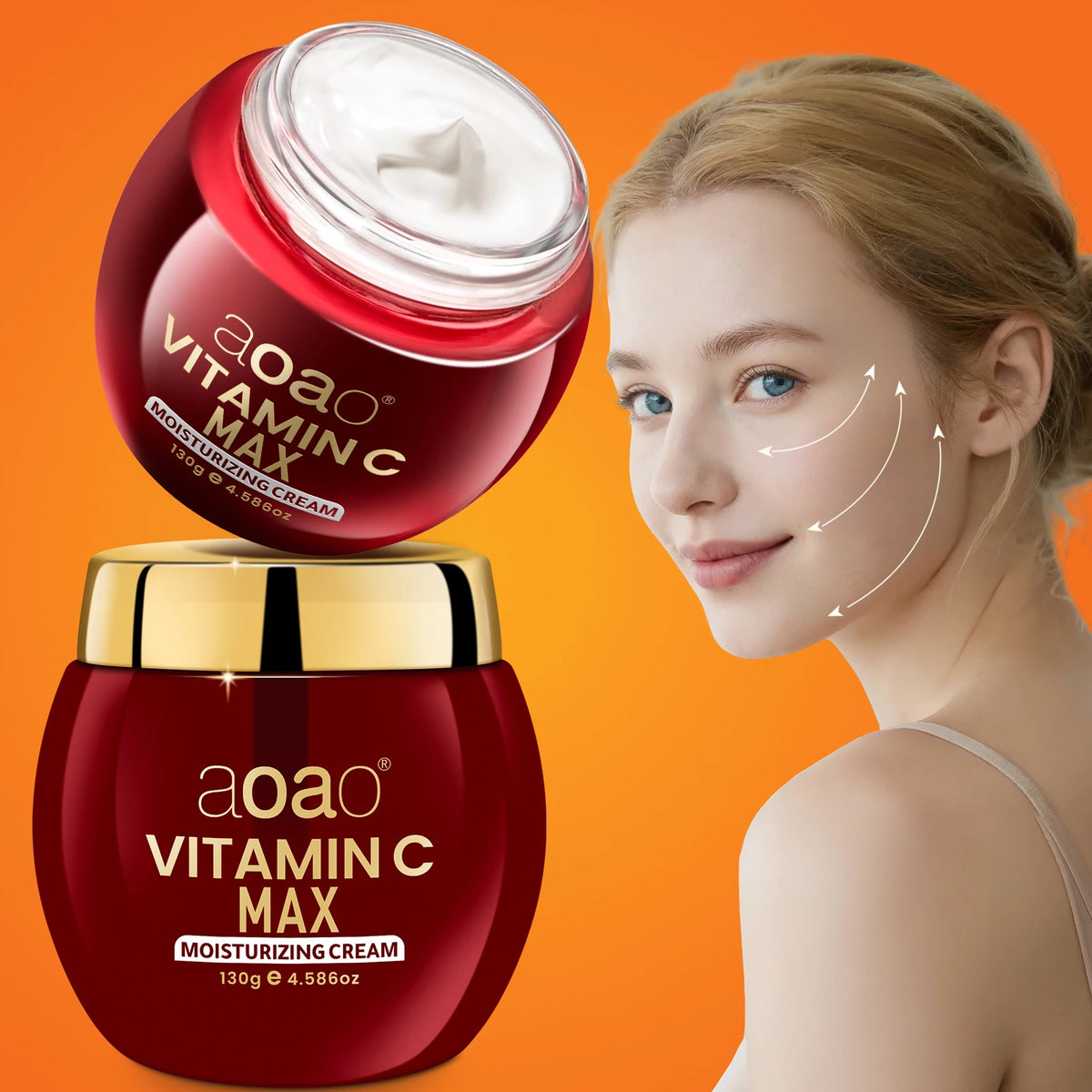 Vitamin C Face Cream,Brighten Skin & Firm,Day Night Hydrating Moisturizing Facial Cream For Face Skin Care 130g/4.586oz