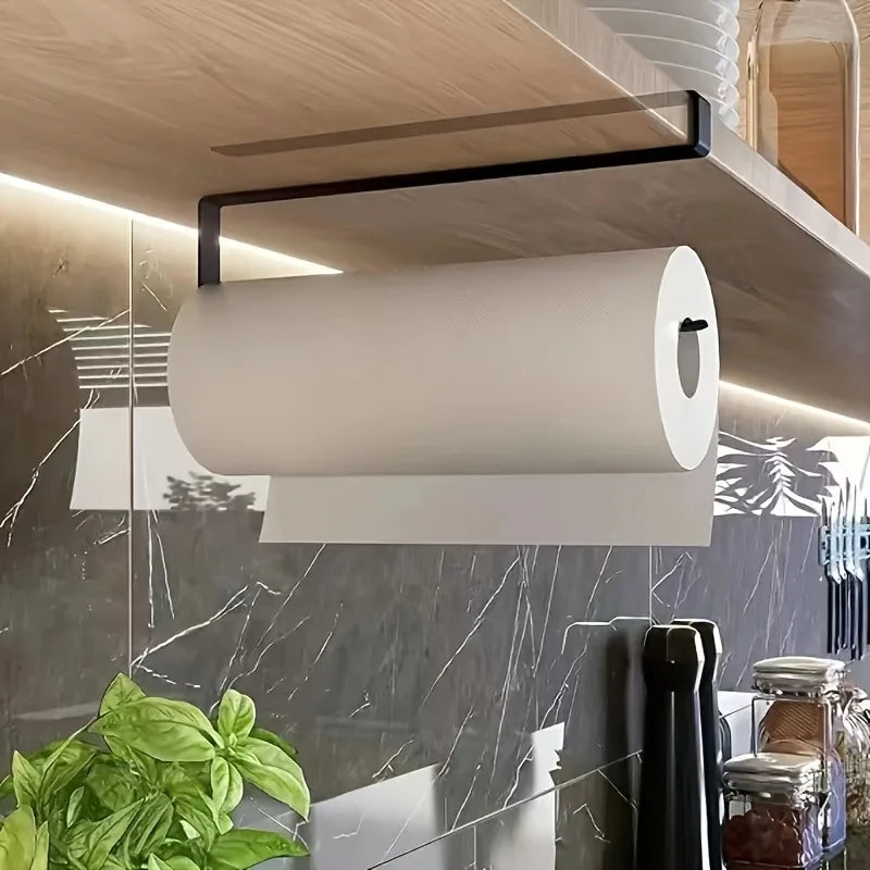 Wall Mount Kitchen Organizer Holds Plastic Wrap Dishcloth Aluminum Foil Dispenser Includes Paper Towel Holder