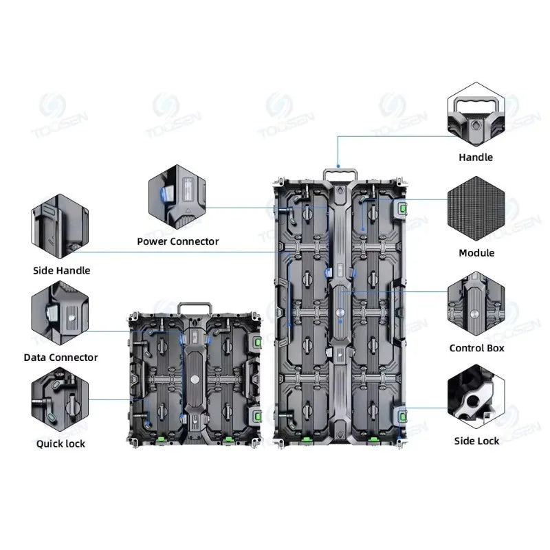 P2.6 P2.9 P3.9 Rainproof LED Video Wall Seamless Splicing Movable Stage Wedding Outdoor Event Rental Display Screen