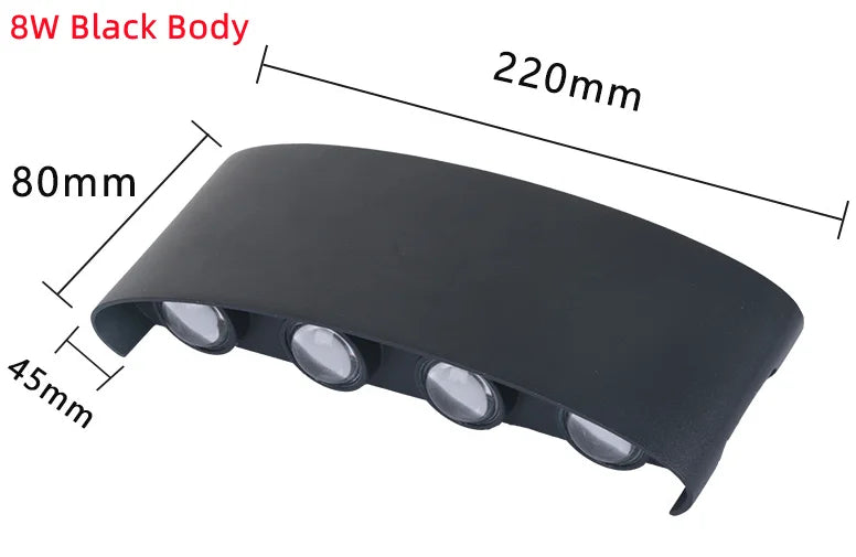 LED Wall Light 2W 6W 8W Waterproof Outdoor Wall Lamp Garden Porch Light Decor for Bathroom Bedroom Living Room AC85-265V