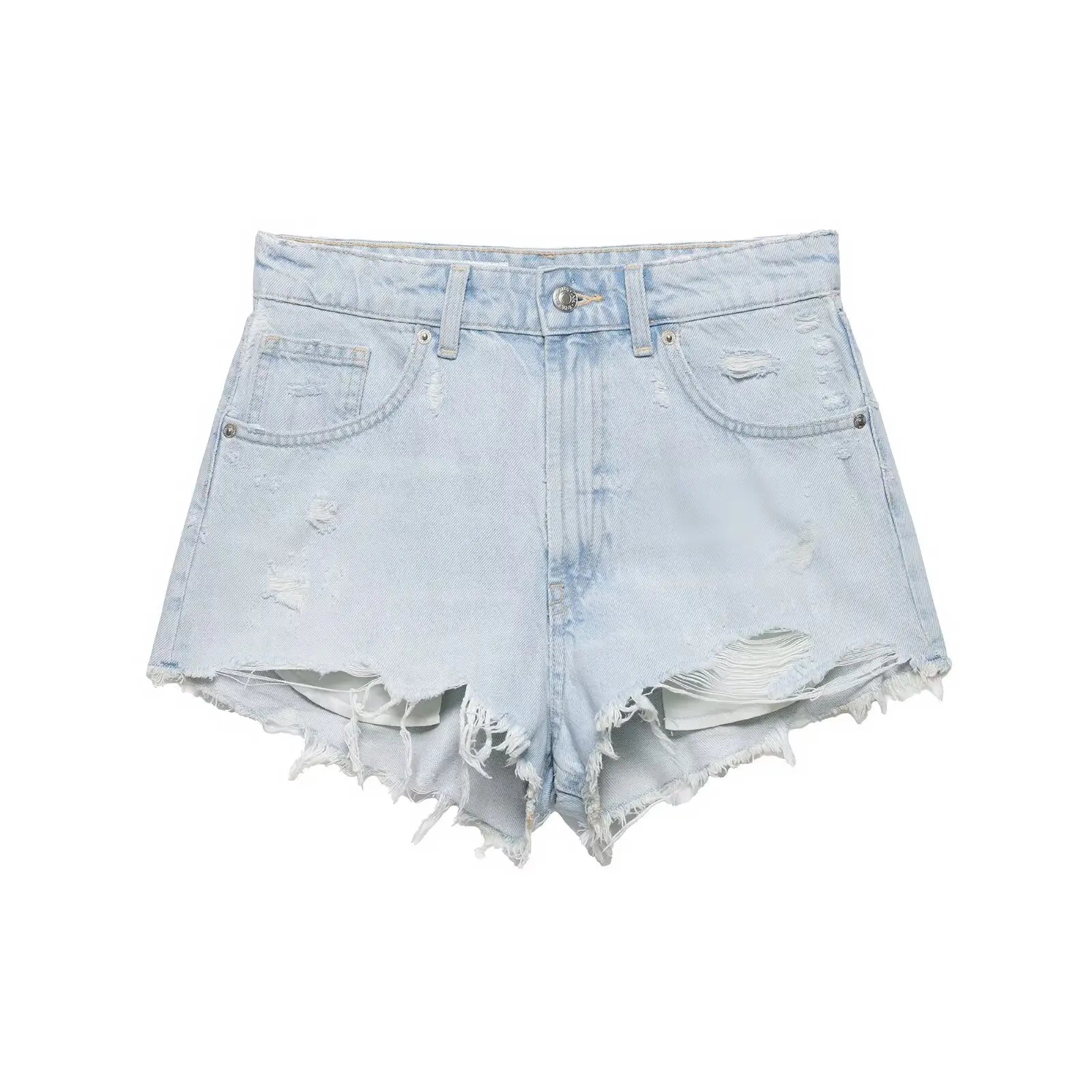 HH Women's High Waisted Denim Shorts Summer Ripped Jean Shorts Frayed Hem A-Line Casual Beach Party Hot Pants Streetwear