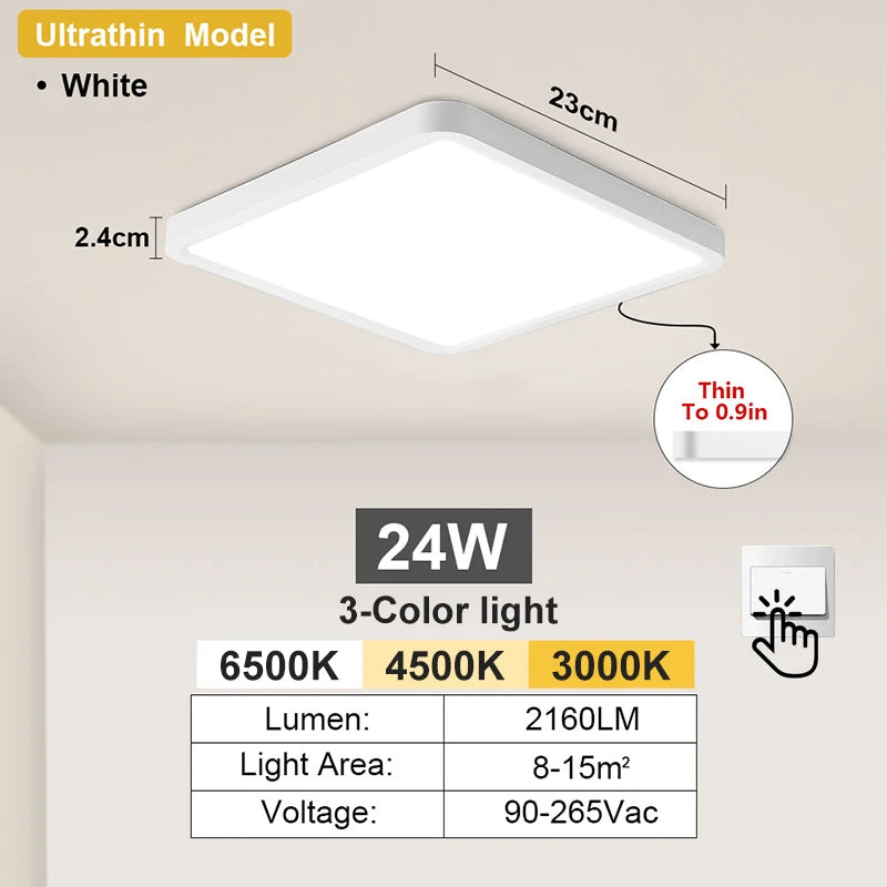 Modern LED Ceiling Light Ultrathin Decorative Light Bedroom Dining Room Living Room Indoor Home Light Waterproof Dustproof