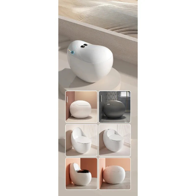 Egg-shaped smart toilet, small apartment bathroom automatic integrated unicorn egg no water pressure limit