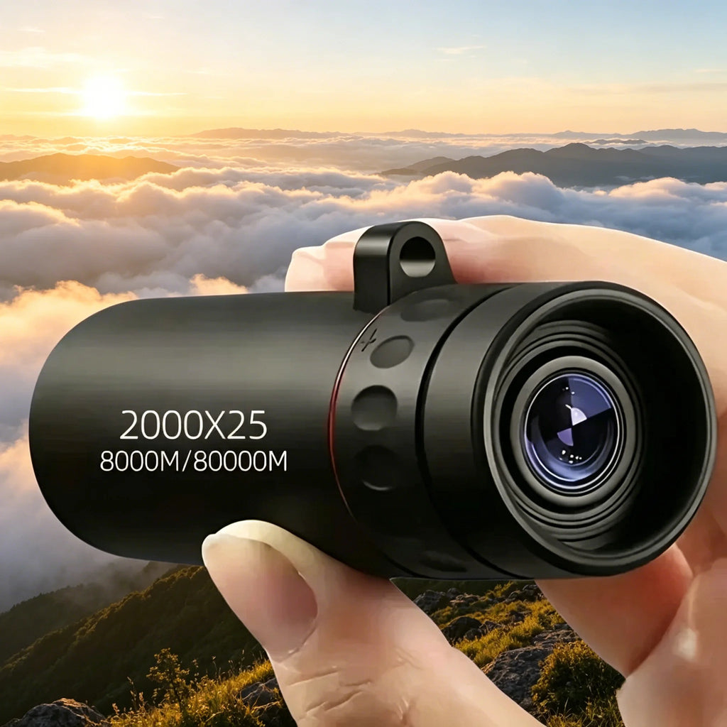 2000X25 Low Light Night Vision Monocular Telescope Large Aperture HD Imaging Portable for Outdoor Adventure Self Driving Tour