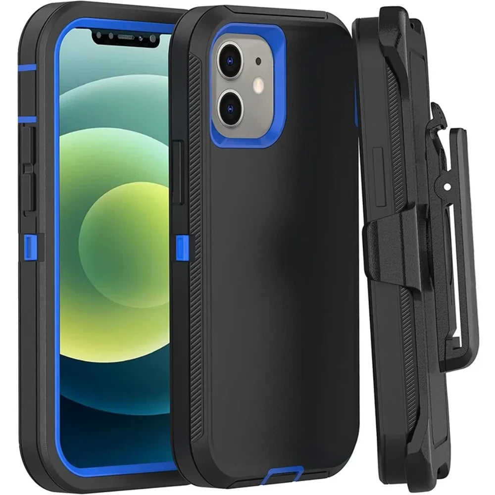 Shockproof Case for iPhone 16 15 14 13 12 11 ProMax Plus Military-Grade Heavy Duty Slim Silicone Cover Soft TPU Bumper 2-Pack
