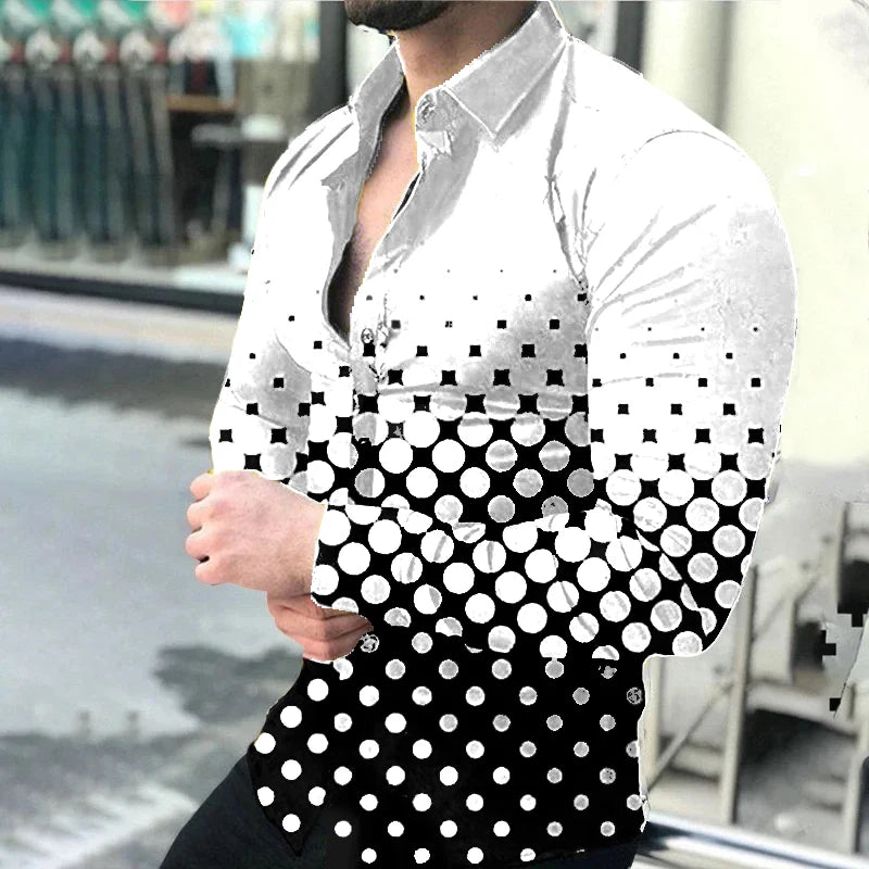 2025 Men's Long Sleeve Shirt Casual Lapel Summer 3D Printed Button Shirt New Style Men's Fashion Unisex Tops