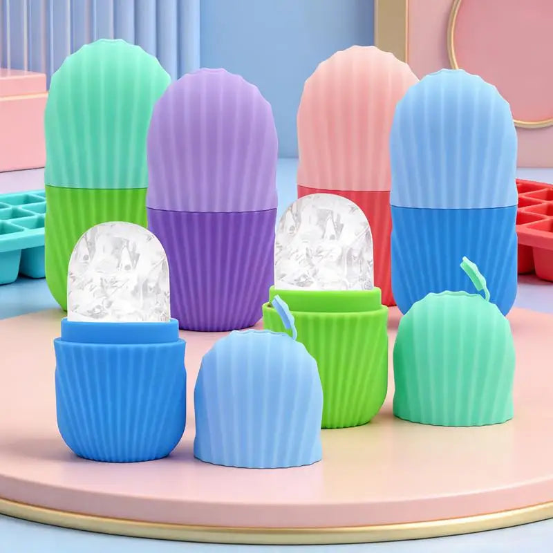 Beauty Face Lifting Massager Silicone Ice Cube Trays Facial Eye Roller Ice Ball Contouring Reduce Acne Skin Care Tool Reusable