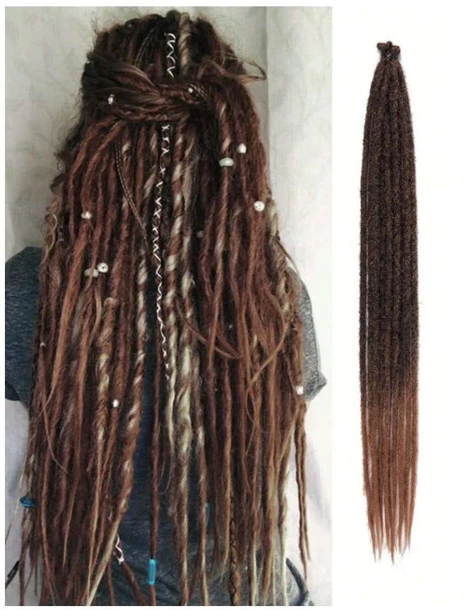 24 Inch Synthetic Dreadlock Extensions 10 Root/pack Hippie Single Ended Dreads Ombre Loc Extensions Reggae Style Crochet Hair