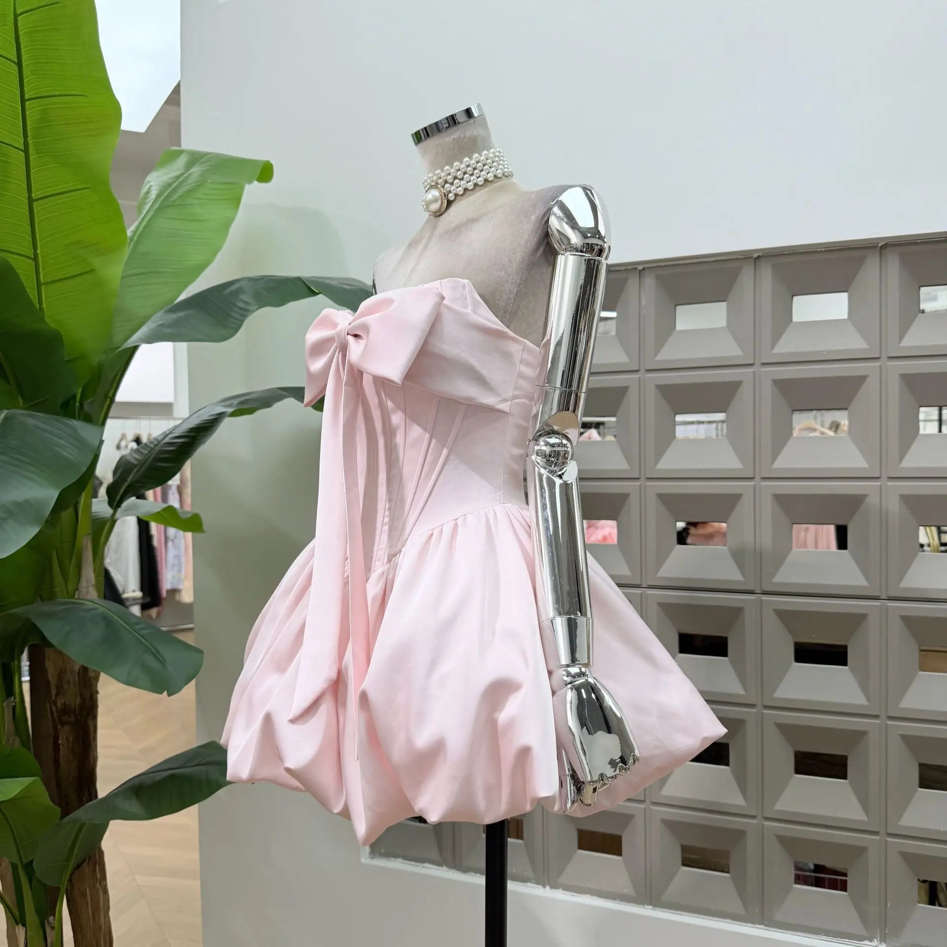 Women Sexy Strapless Bow Corset Mini Dress With Shorts Birthday Party Homecoming Prom Ball Elegant Ruffle A Line Evening Dresses