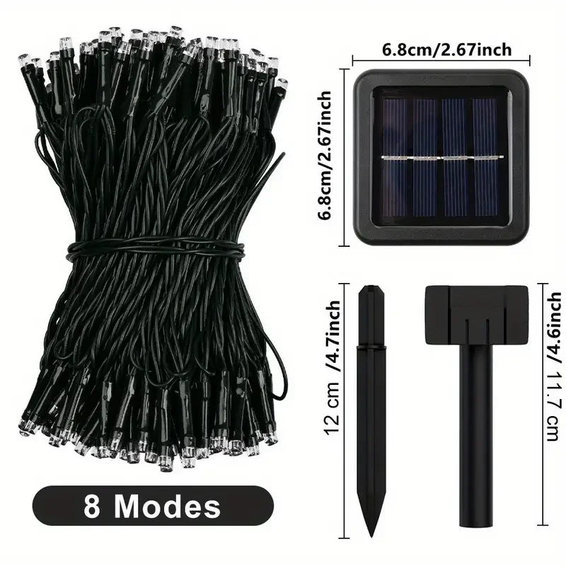 LED Outdoor Led Solar String Lights Fairy Light Solar Powered Garland Lights 8 Mode 22m Garden Wedding Decoration Waterproofn