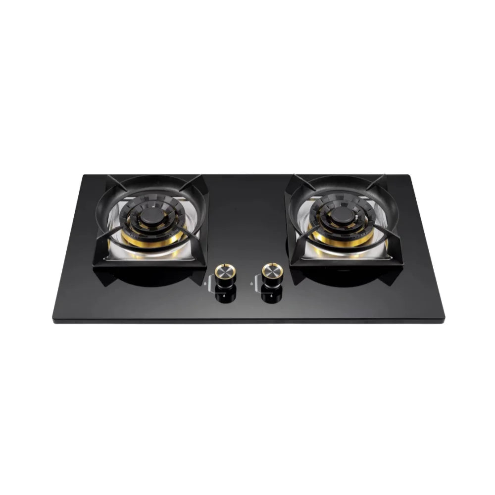 Two Burner China Smart Industrial Gas Stove with Glass Material for Kitchen Household